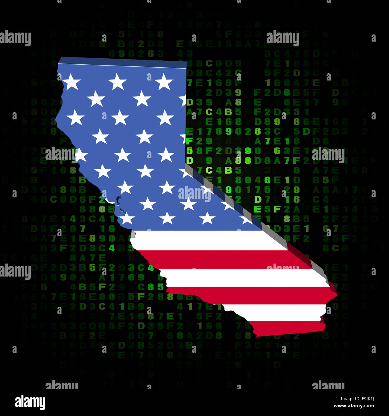 California State carte drapeau sur code hex illustration Banque D'Images