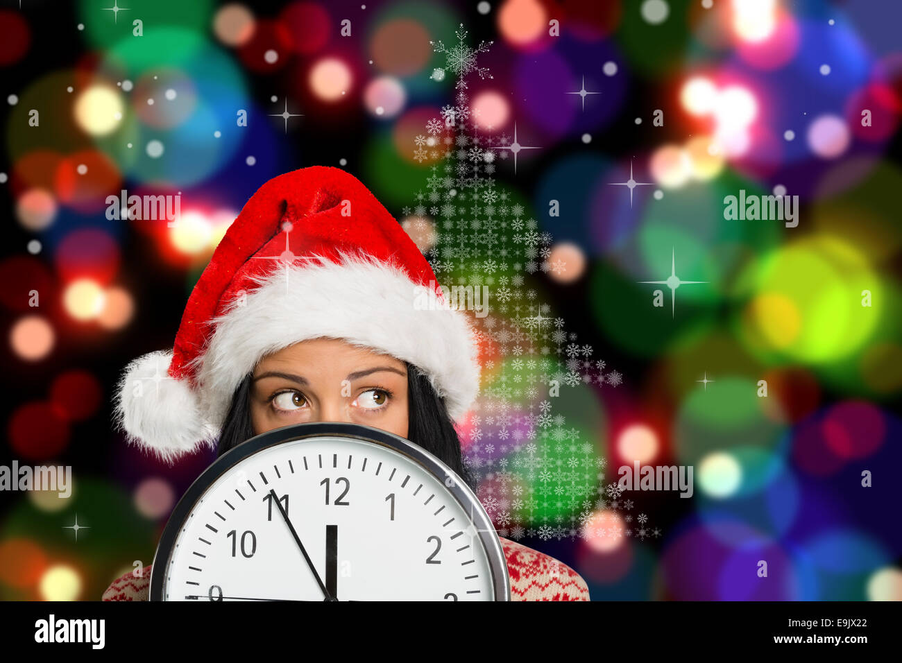 Image composite de femme à la recherche de la distance Banque D'Images