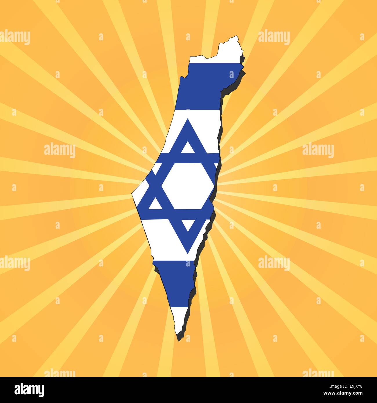 Israël carte drapeau sur la solarisation illustration Illustration de Vecteur