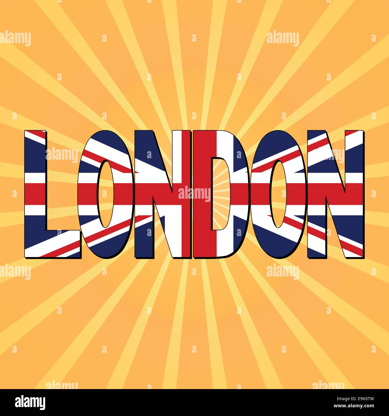 Drapeau Londres avec la solarisation texte illustration Illustration de Vecteur