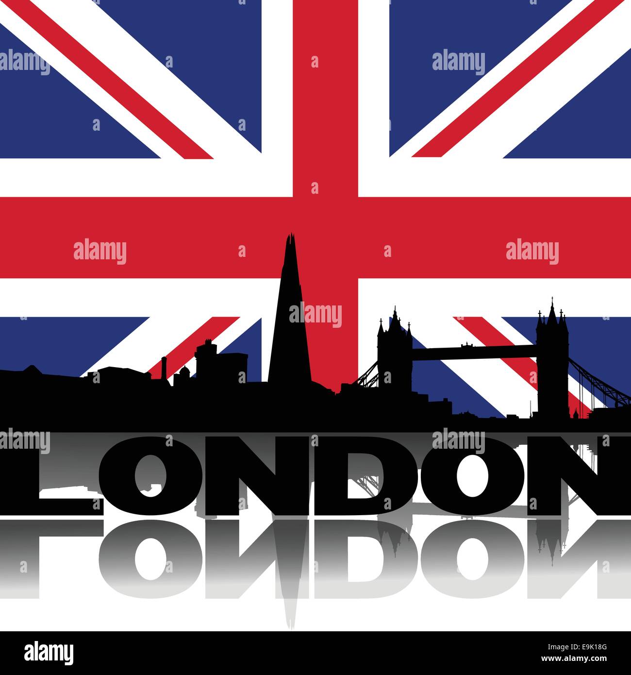 Ville de Londres et du texte traduit avec drapeau vector illustration Illustration de Vecteur