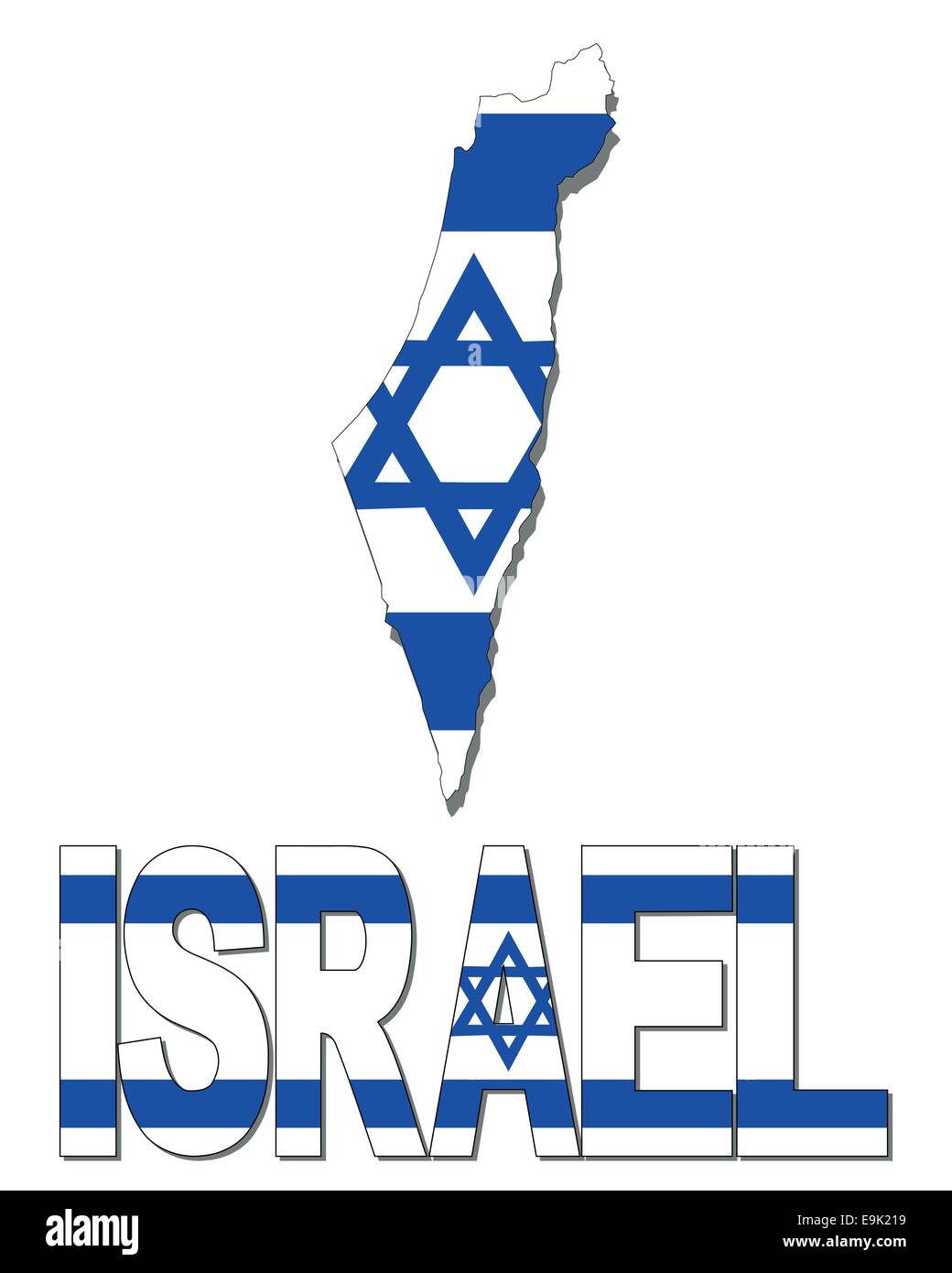 Israël carte drapeau texte et illustration Illustration de Vecteur