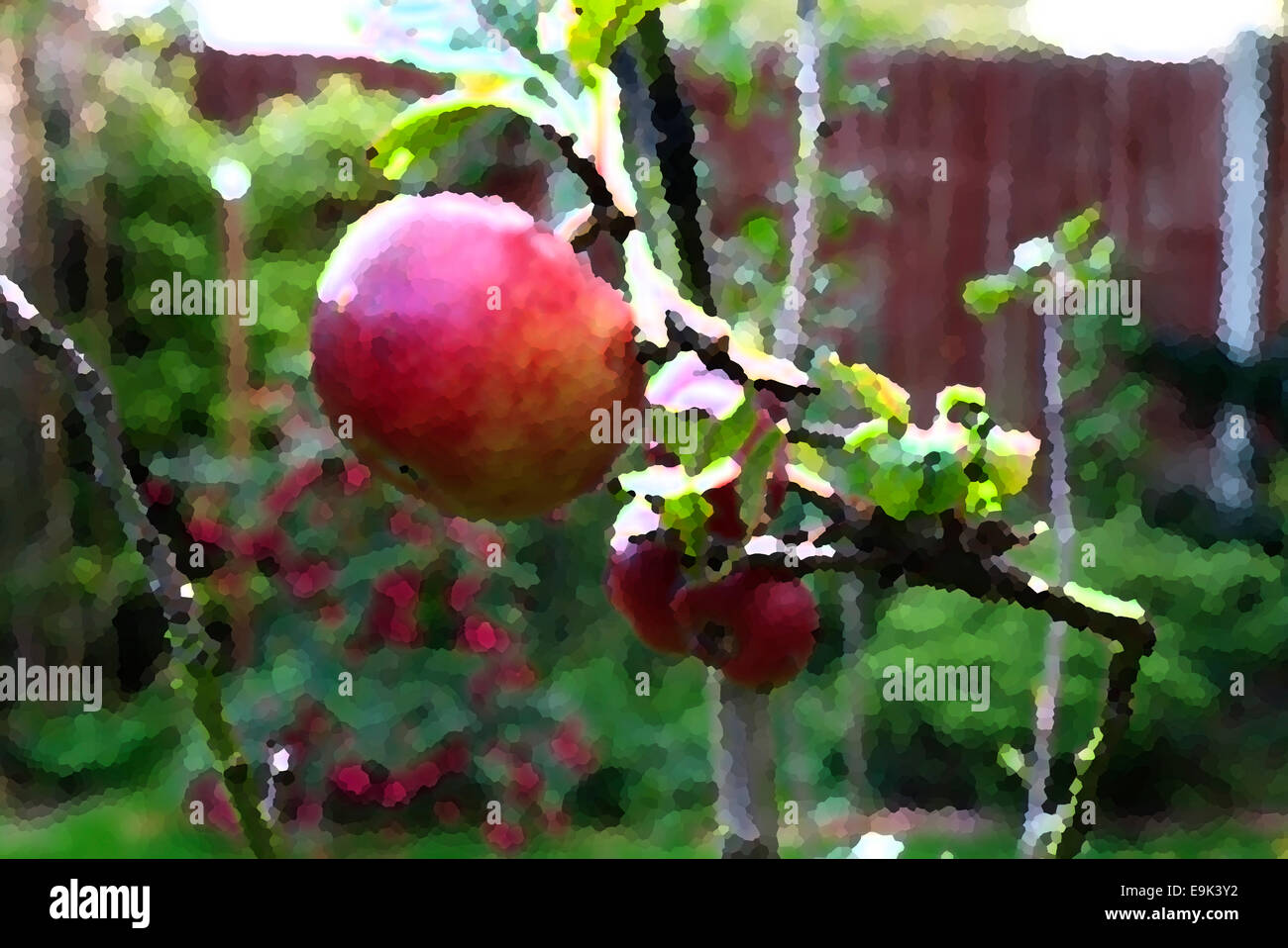 Photo de red devil les pommes avec de la peinture sur Banque D'Images