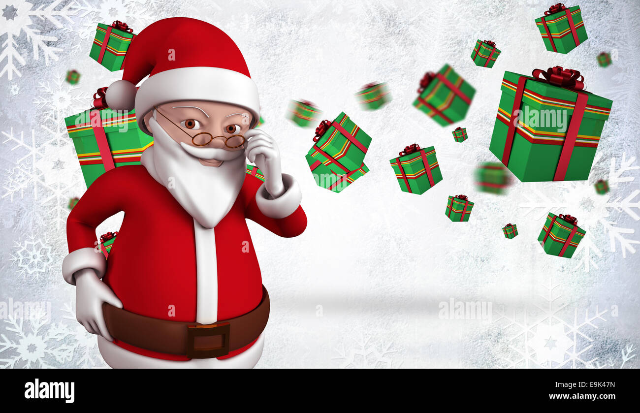 Image composite de cute cartoon santa claus Banque D'Images