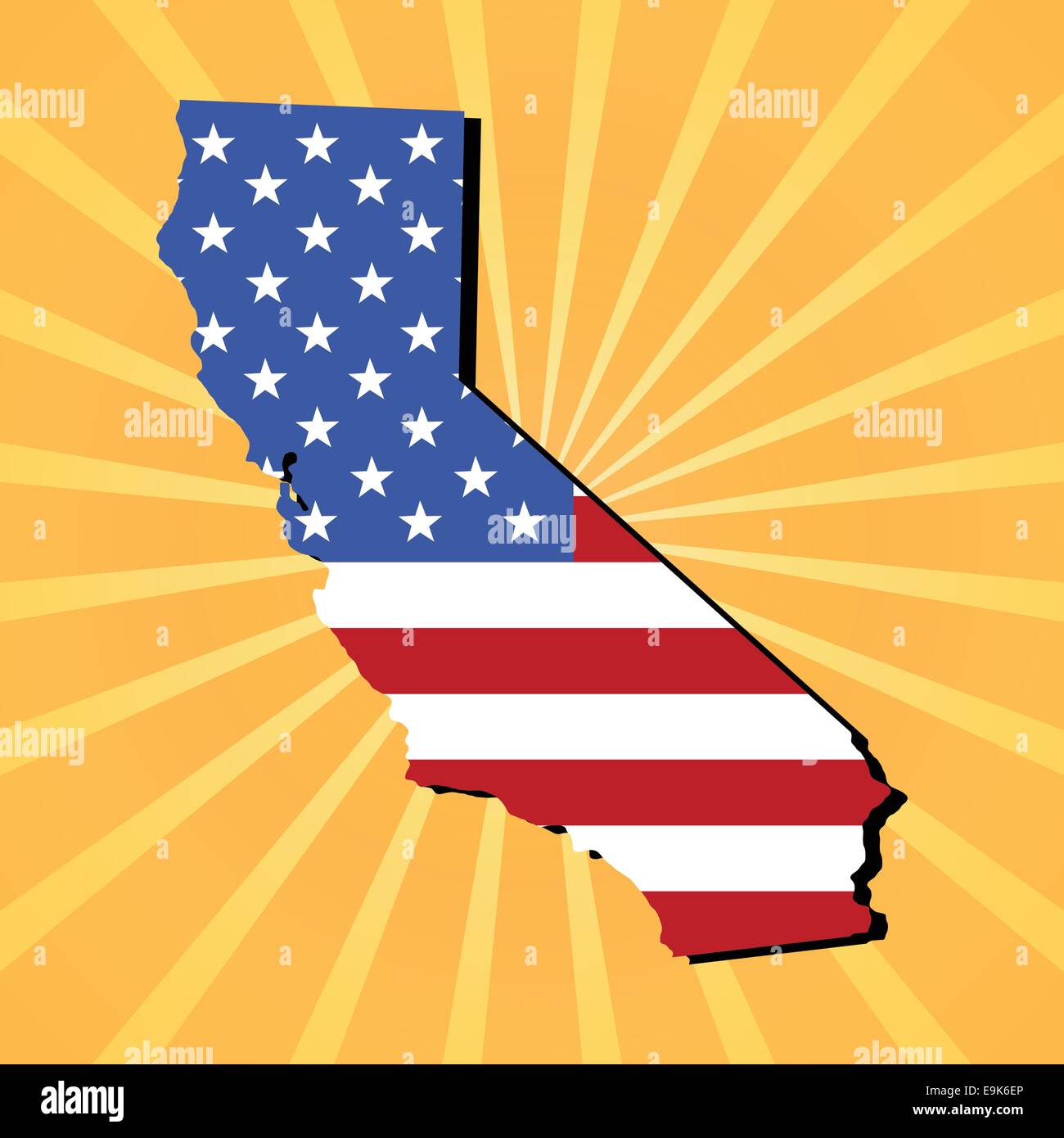 Californie carte drapeau sur la solarisation illustration Illustration de Vecteur