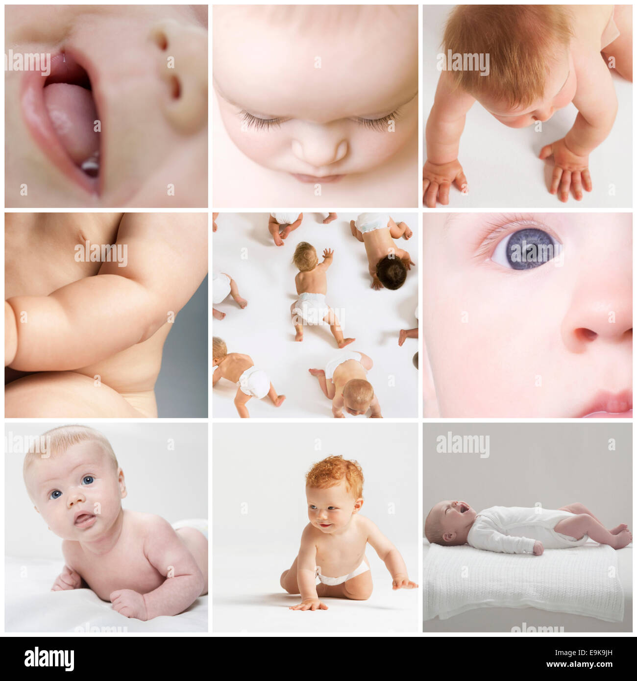 Collage de bébé filles et garçons Banque D'Images