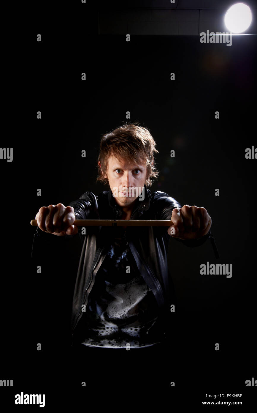 Le batteur, Dom Howard de Muse Banque D'Images