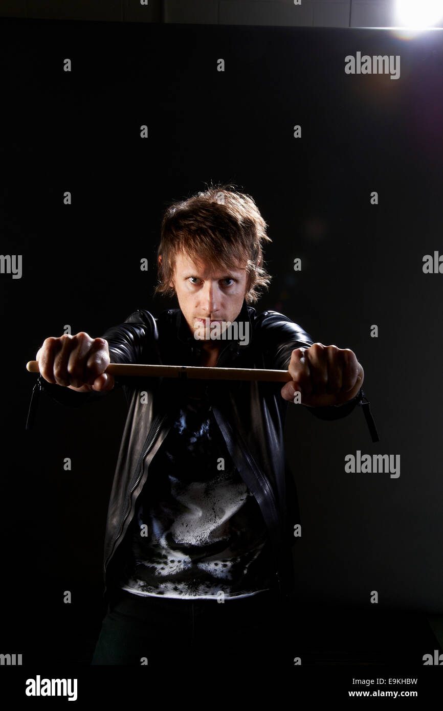 Le batteur, Dom Howard de Muse Banque D'Images