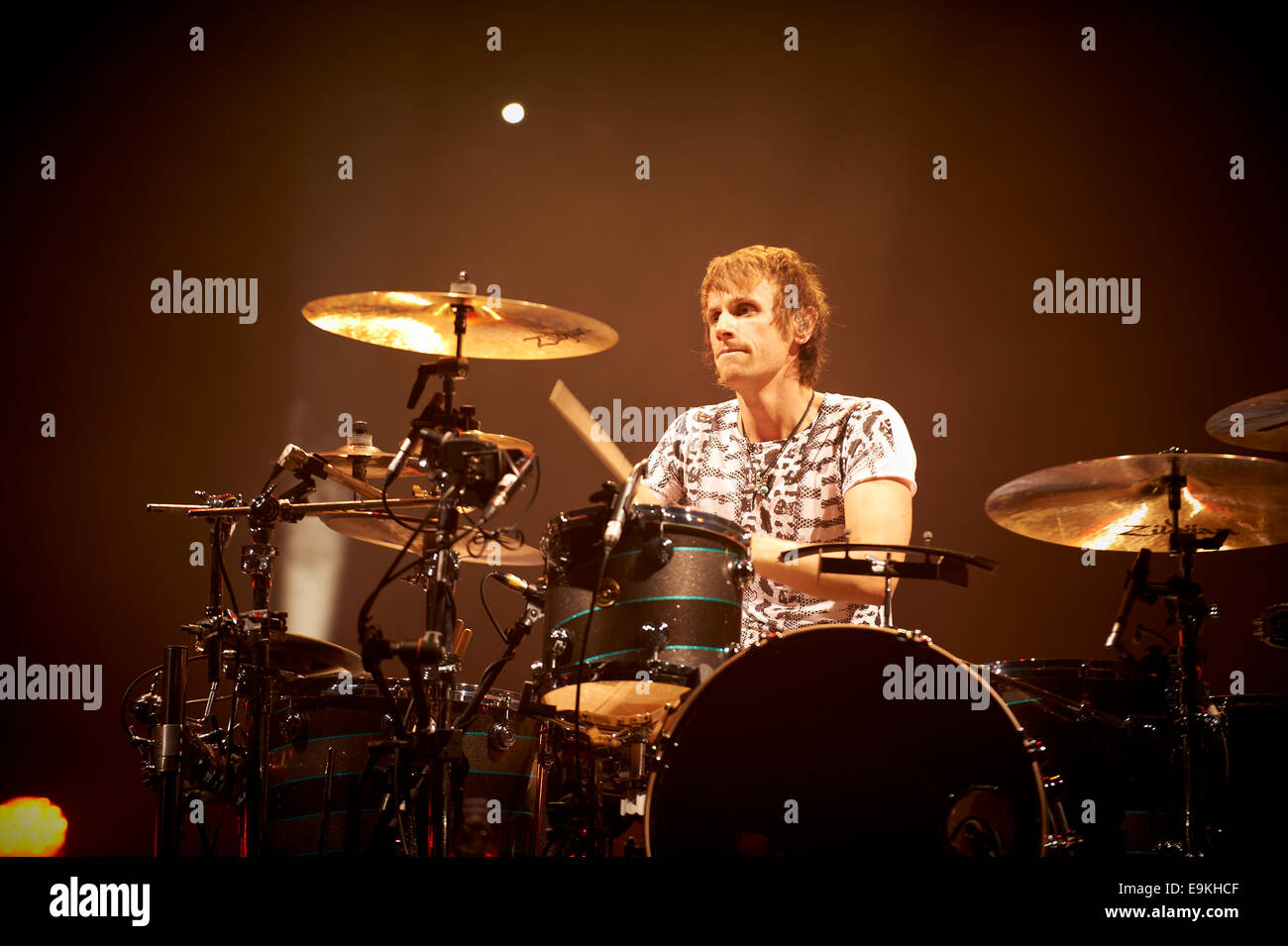 Le batteur, Dom Howard de Muse Banque D'Images