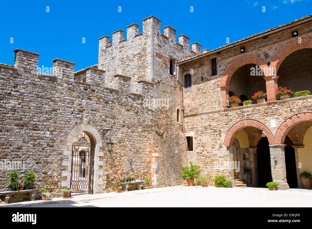 Château Modanella, Toscane, Italie Banque D'Images