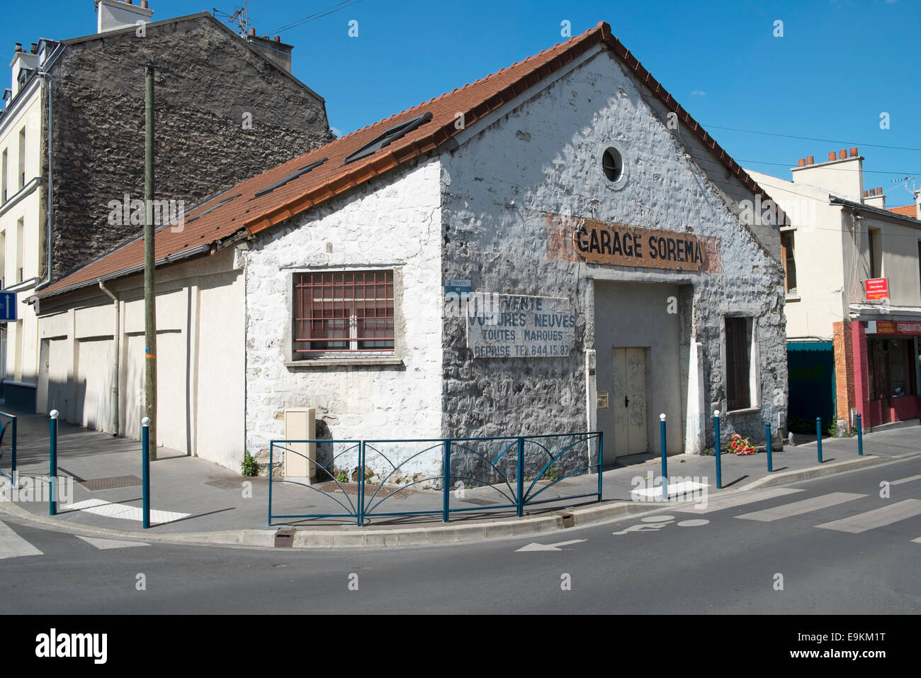 ancien garage Banque D'Images