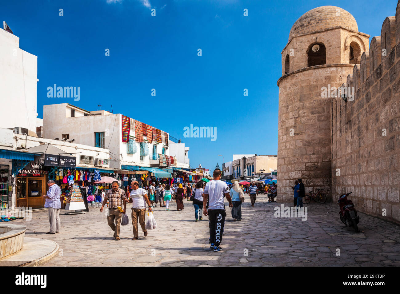 La Place de la Grande Mosquée de Sousse, Tunisie. Banque D'Images