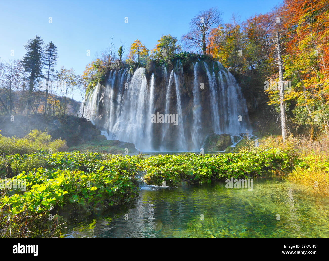 Le parc national des lacs de Plitvice, Croatie Banque D'Images