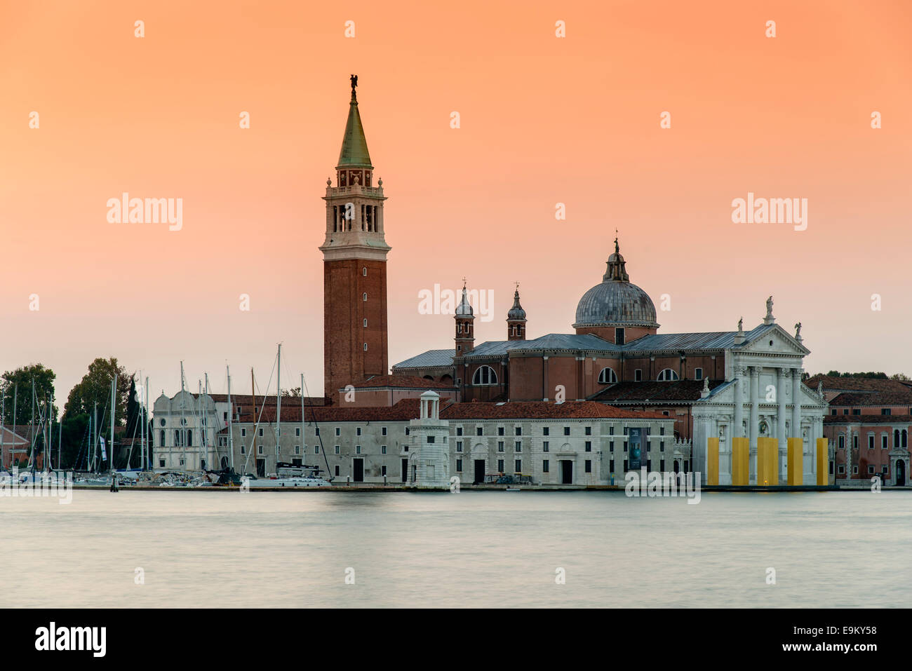 Église de San Giorgio Maggiore, au lever du soleil, Venise, Vénétie, Italie Banque D'Images