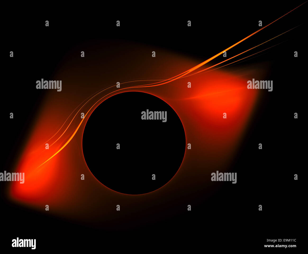 Forme géométrique rouge. Abstract fractal avec circle Banque D'Images