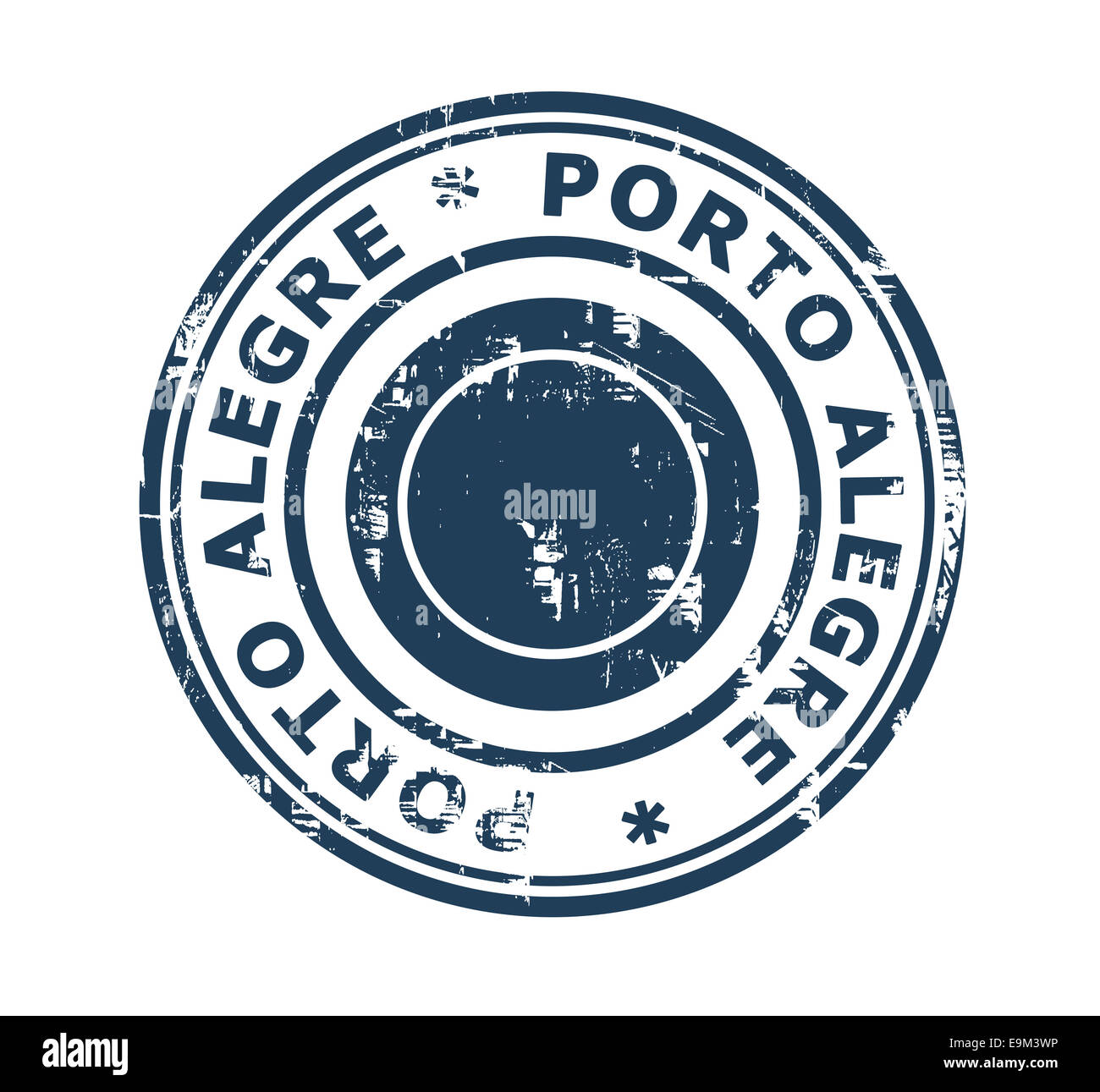 Grunge stamp de la ville de Porto Alegre au Brésil isolé sur un fond blanc. Banque D'Images