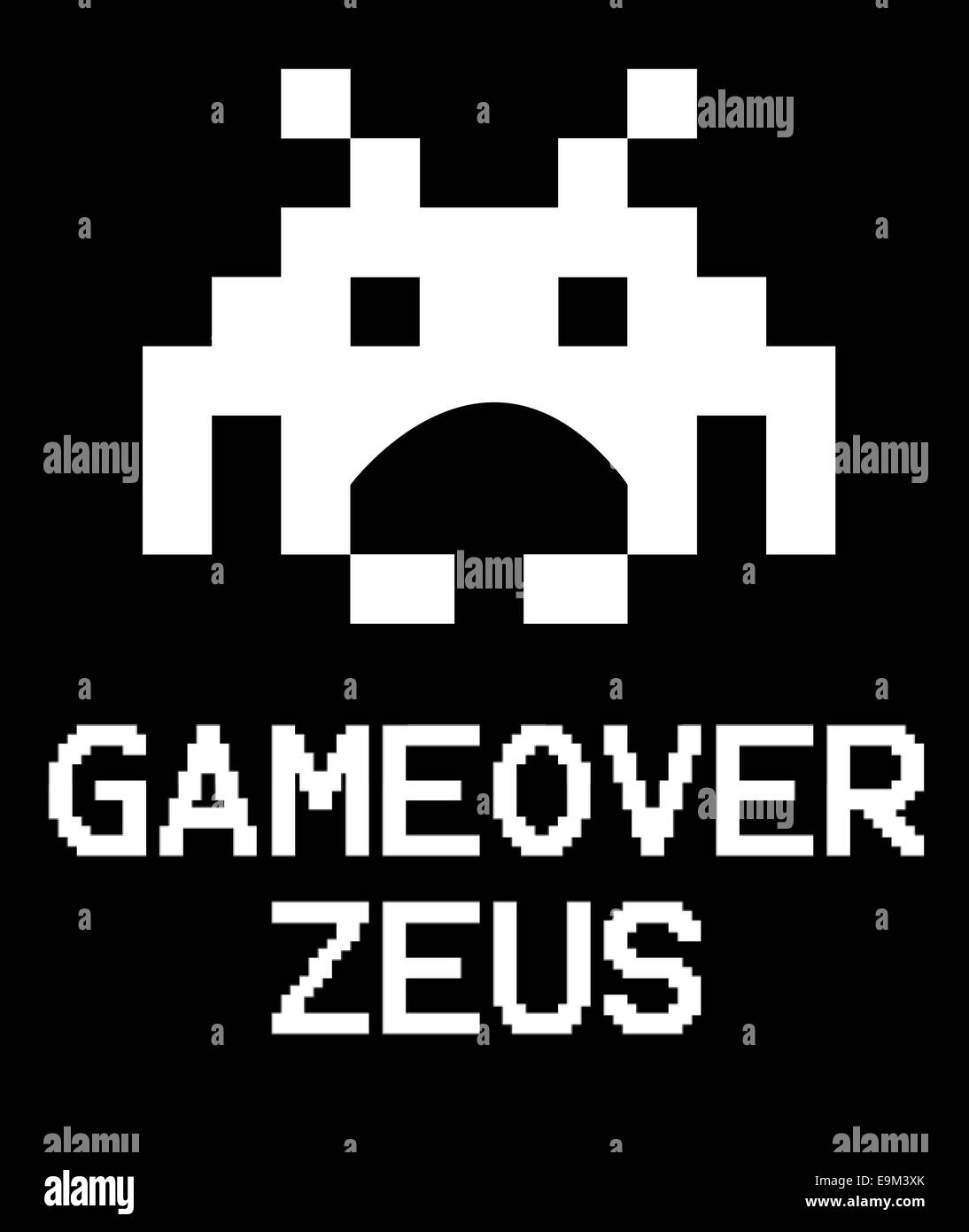 Zeus Gameover concept virus à l'aide de jeu Space Invaders. Banque D'Images