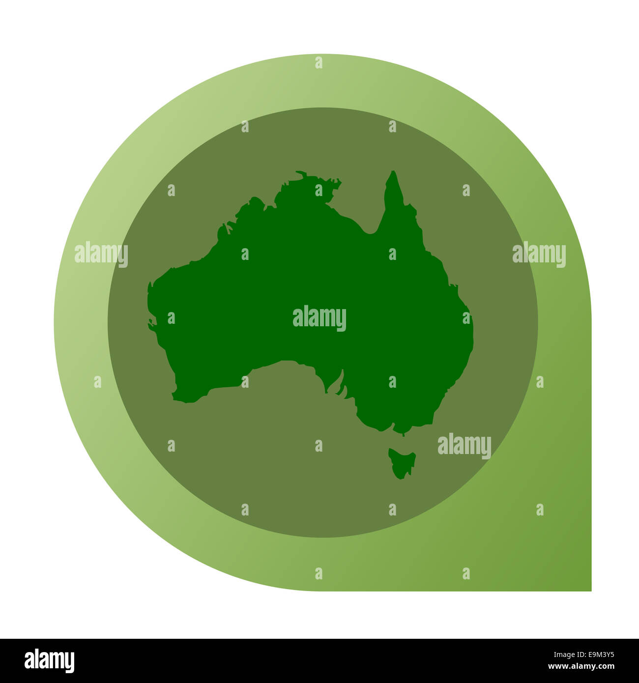 Marqueur de carte australien isolé dans l'axe de télévision web design style. Banque D'Images