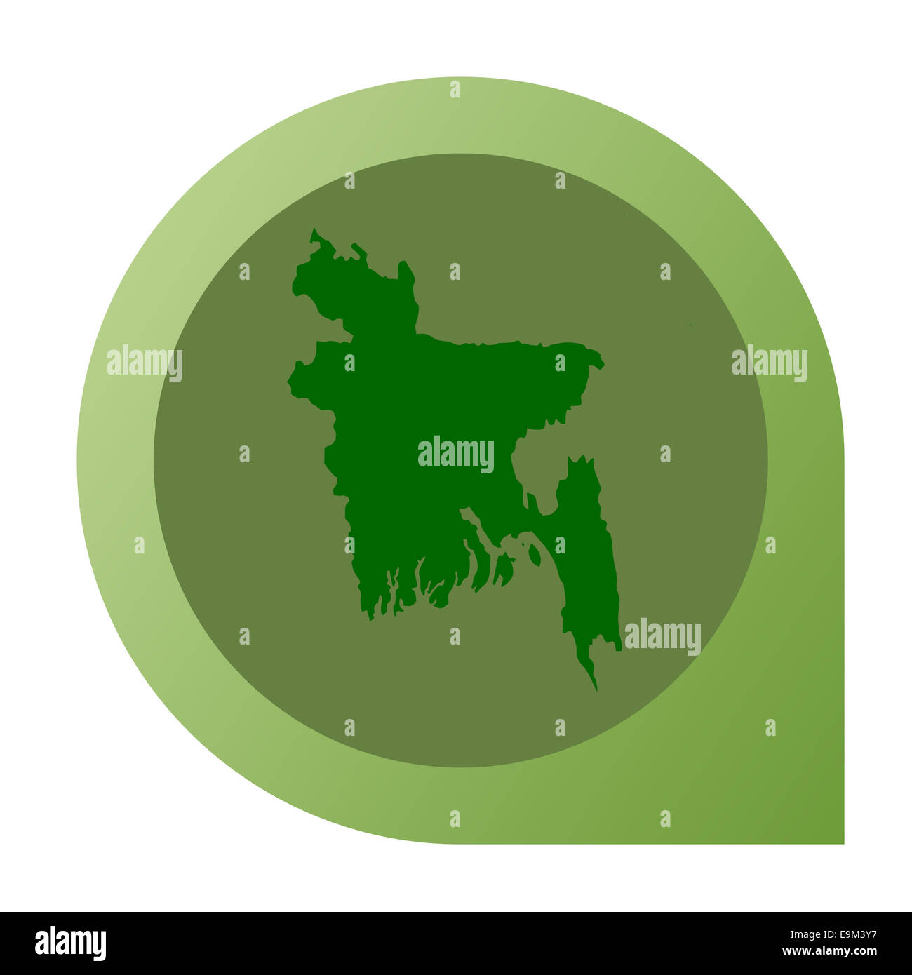 Le Bangladesh isolés marqueur de carte pin dans télévision web design style. Banque D'Images