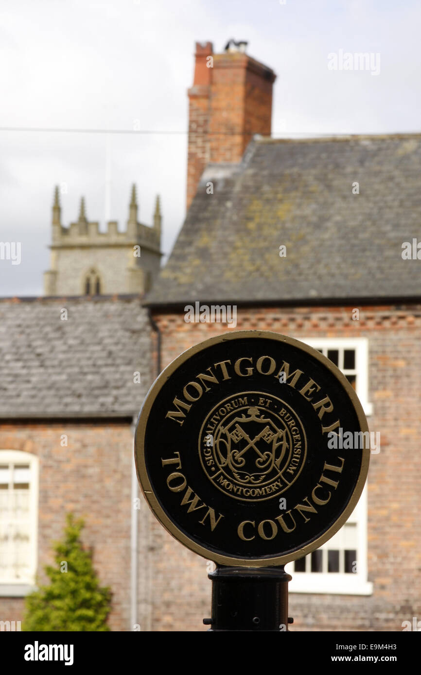 La ville de Montgomery au Pays de Galles, près de la frontière avec l'Angleterre Banque D'Images