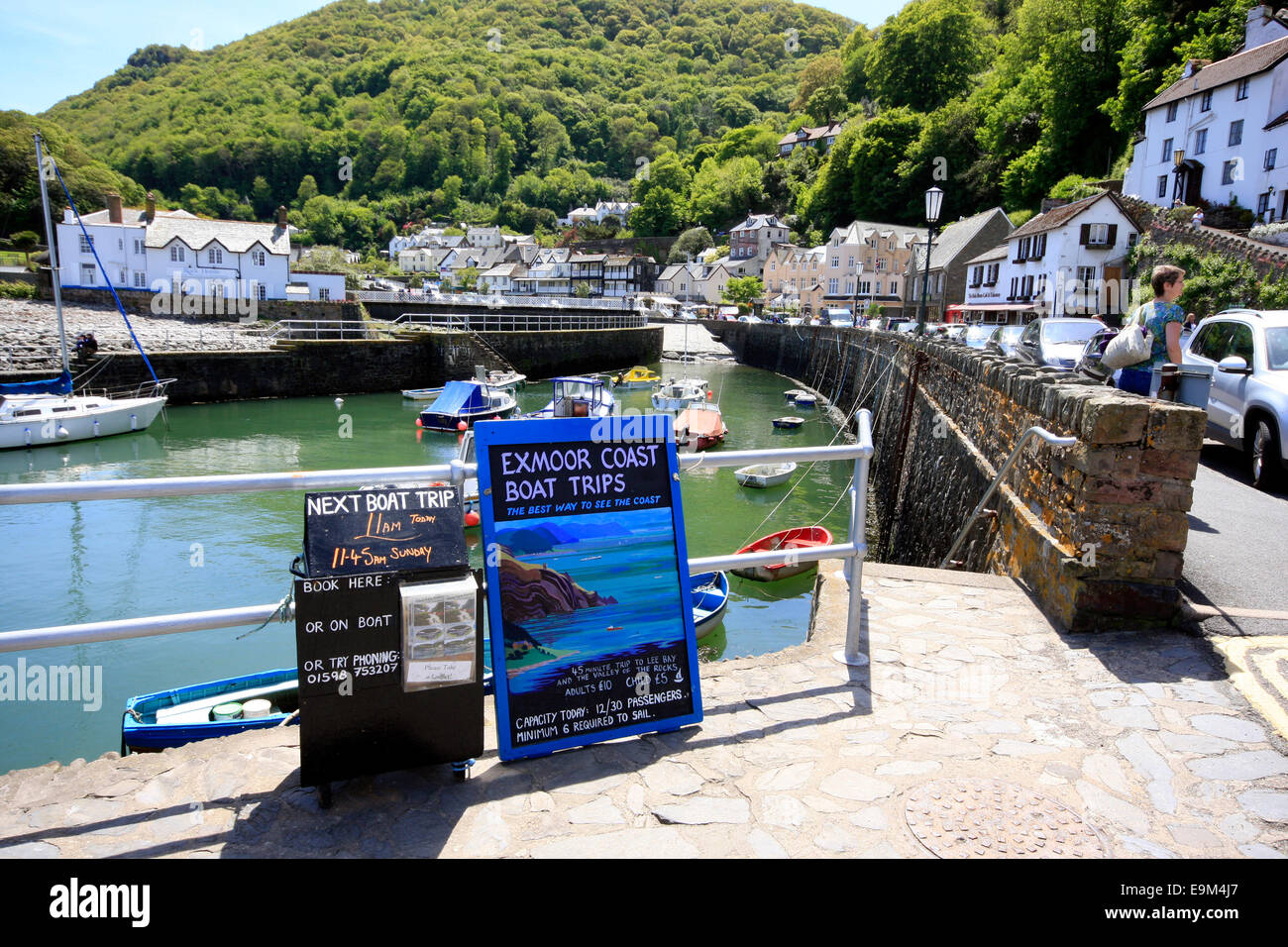 Bateaux dans le port de Lynmouth Devon Banque D'Images