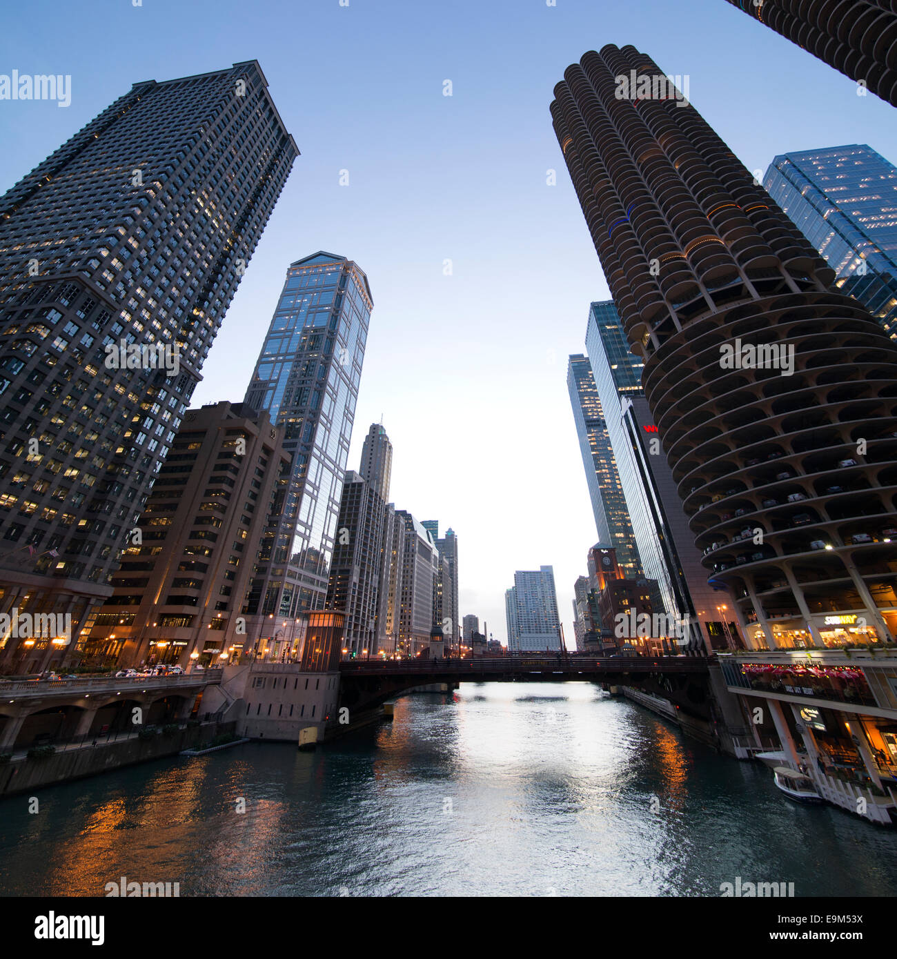 La rivière Chicago Banque D'Images