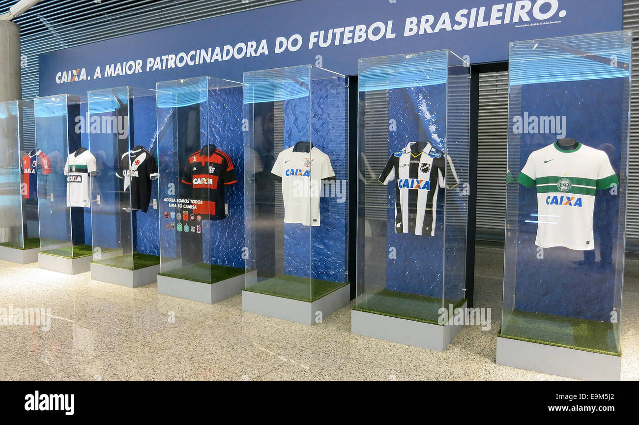L'équipe de football jersey aéroport international de Brasilia Brésil Banque D'Images