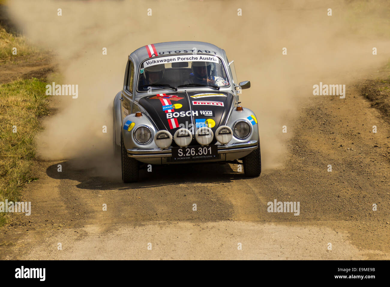 Eifel Rallye Festival 2014 Oldtimer VW Coccinelle, construit en 1973, Daun Vulkaneifel, Eifel, Rhénanie-Palatinat, Allemagne Banque D'Images