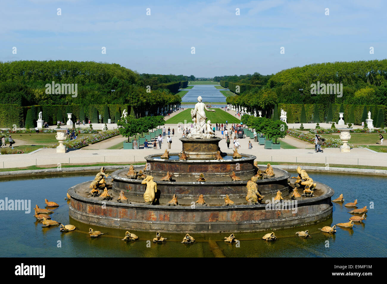 Fontaine Latona dans les jardins, le château de Versailles, côté ouest, Site du patrimoine mondial de l'UNESCO, Département Yvelines Banque D'Images