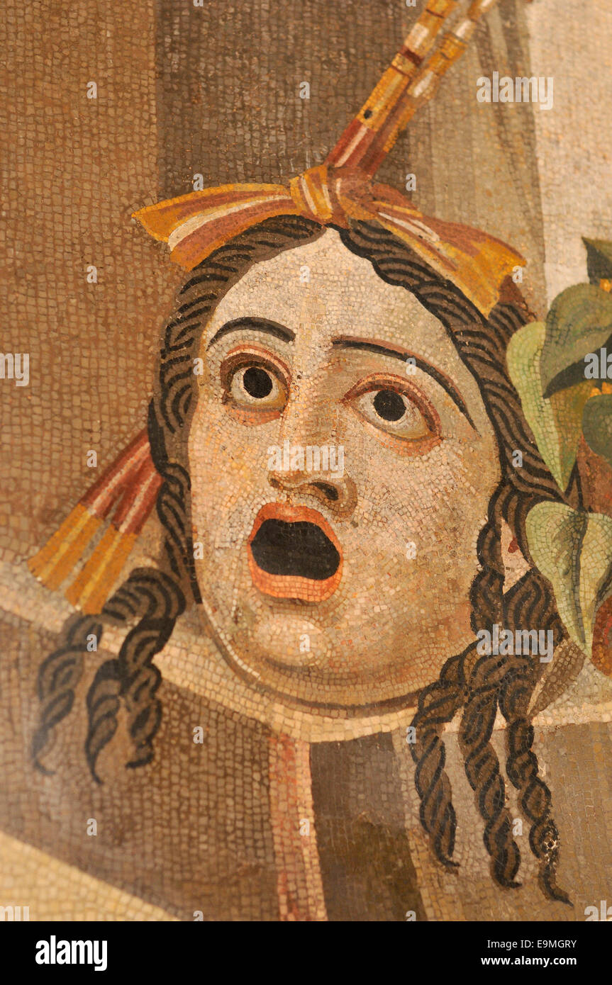Masque de théâtre mosaic Musées du Capitole Musei Capitolini Rome Italie Banque D'Images