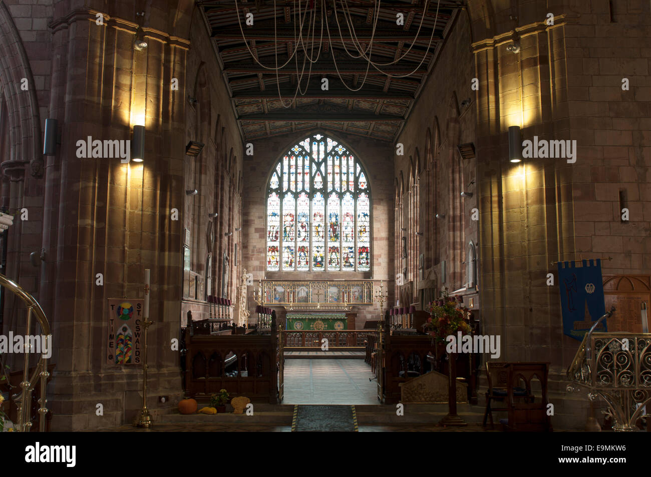 L'église St Oswald, Ashbourne, Derbyshire, Angleterre, RU Banque D'Images