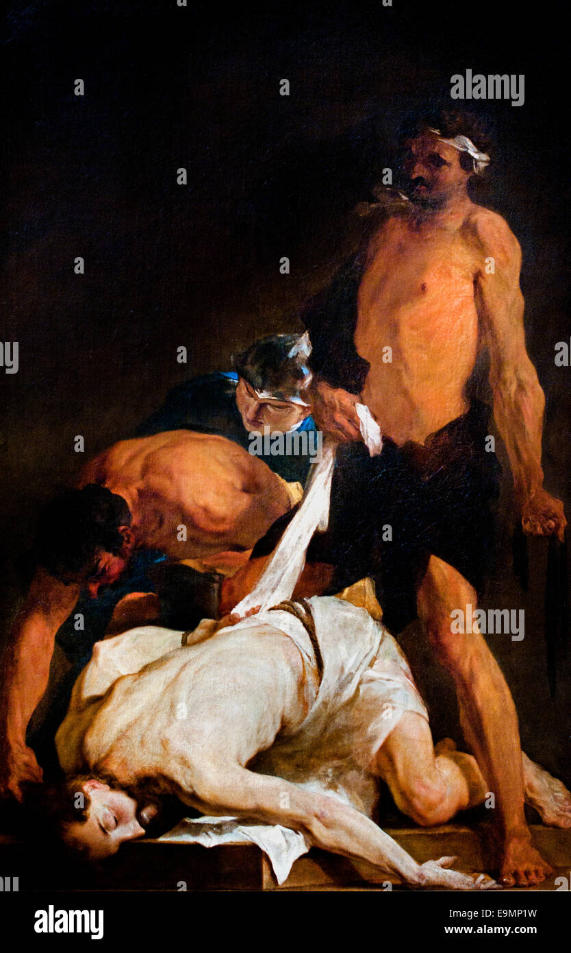 Le Christ après la flagellation par Louis Cretey 1635 - 1702 peintre baroque français France Français Banque D'Images