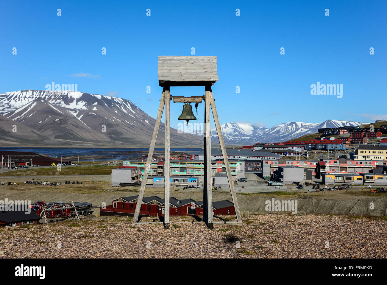 La ville de Longyearbyen à Svalbard, Spitzberg Banque D'Images