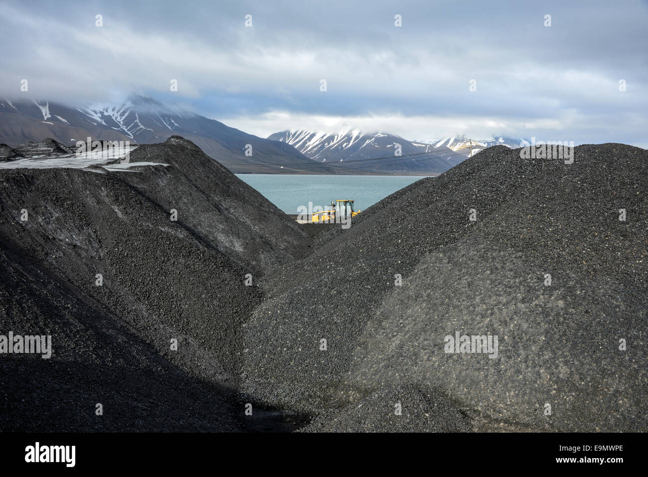 L'extraction du charbon autour de Longyearbyen, Svalbard, Spitzberg Banque D'Images