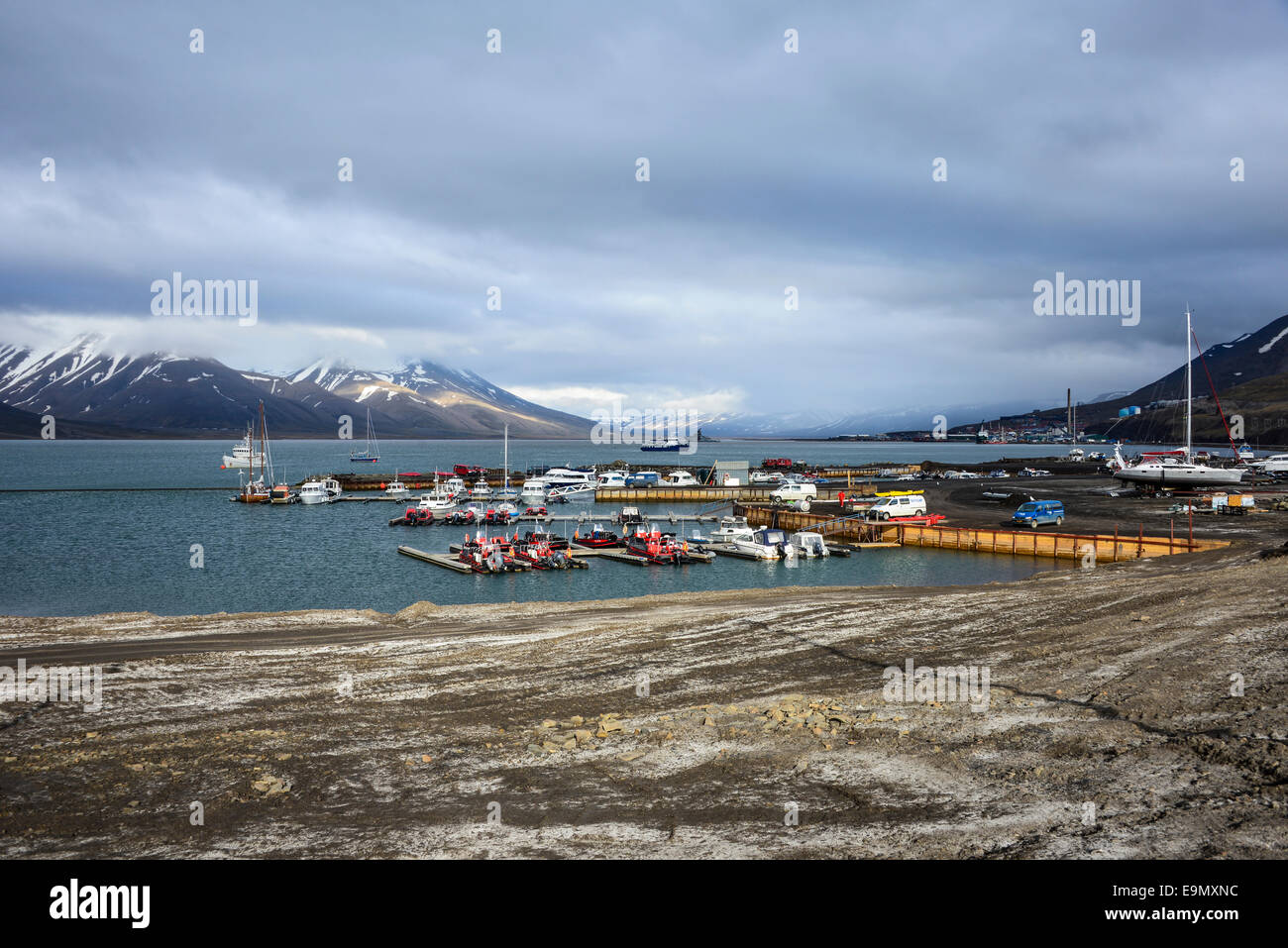 Port de Longyearbyen, Spitsbergen, Svalbard Banque D'Images