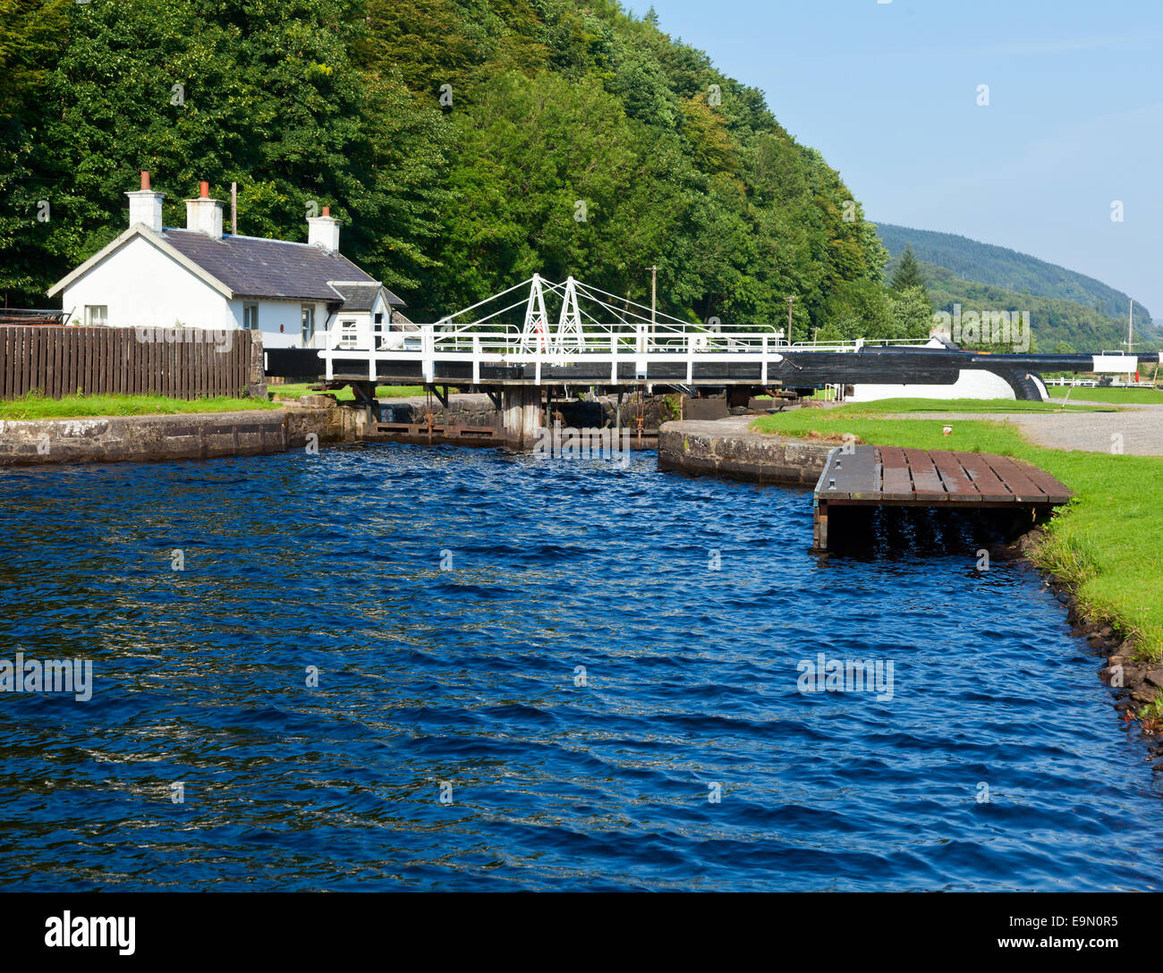 Verrou fermé sur le Canal Crinan en Ecosse Banque D'Images