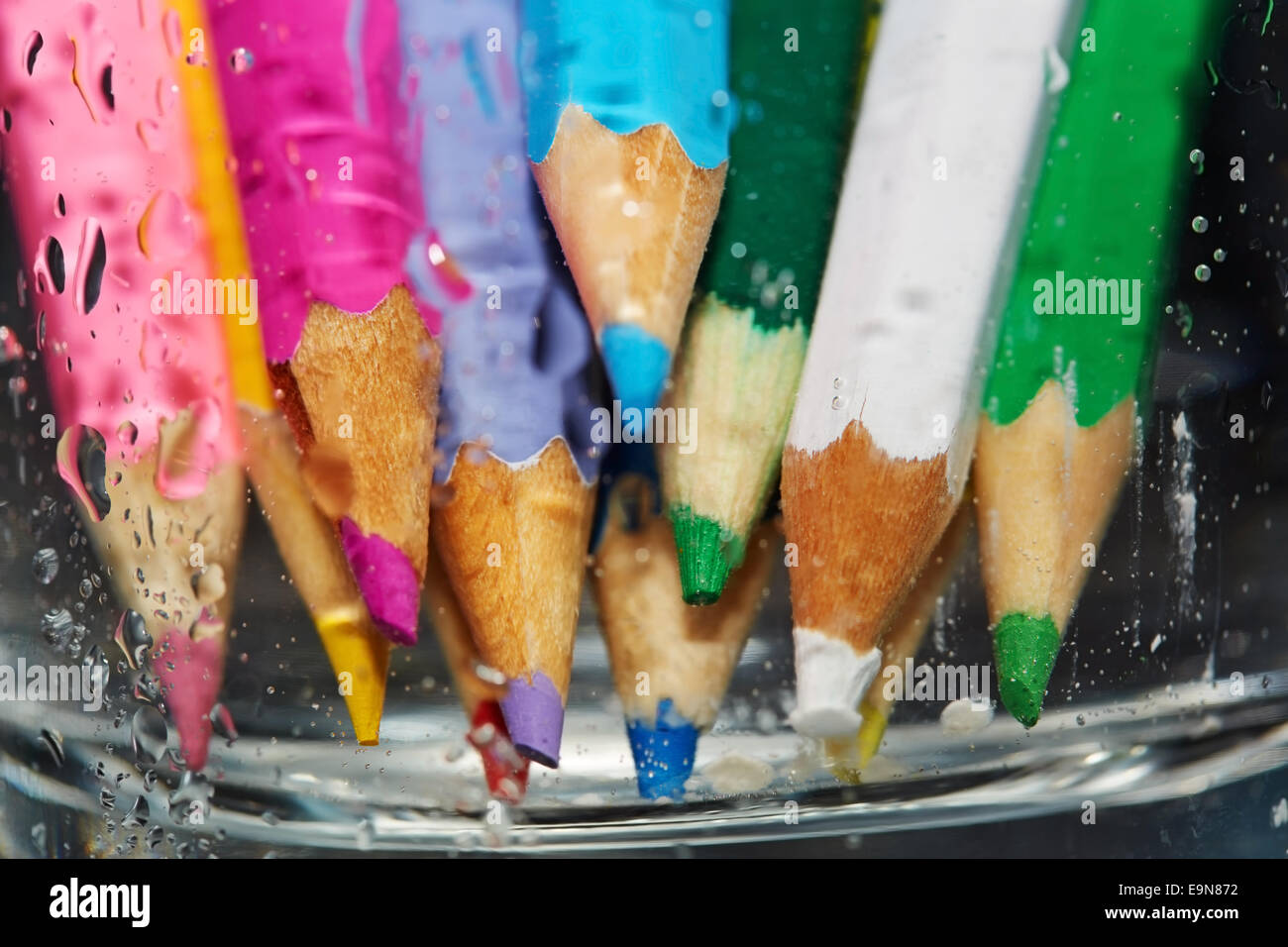 Crayons de couleur humide Banque D'Images