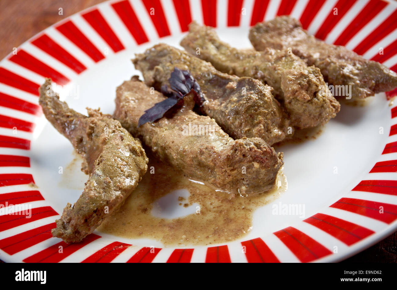 Foie de boeuf stroganoff Banque D'Images