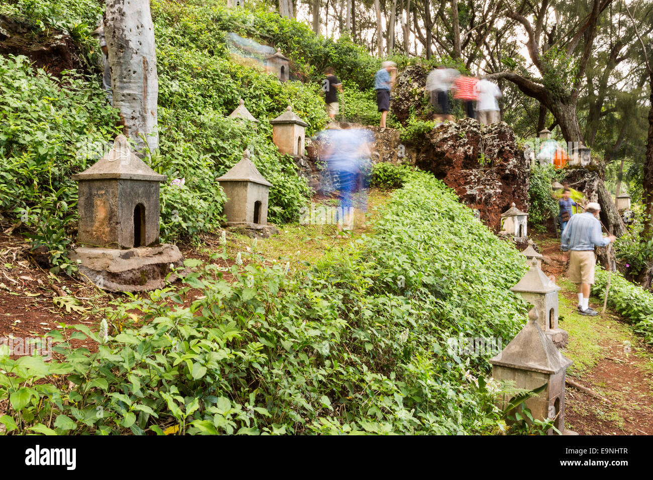 88 temples bouddhistes à Lawai Valley Kauai Banque D'Images