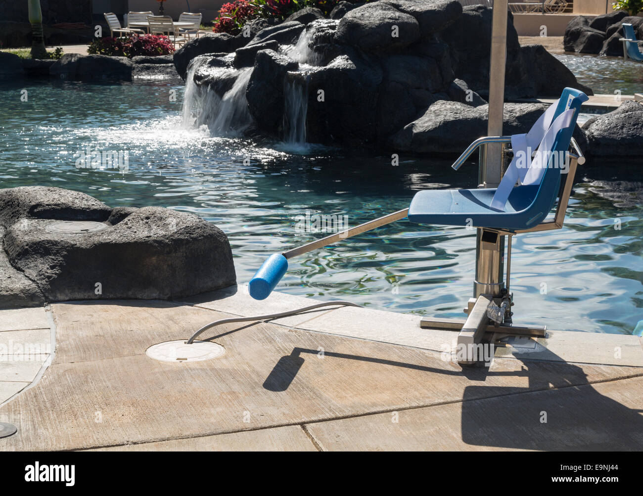 Personne handicapée président piscine Banque D'Images