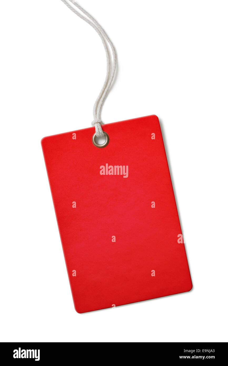 Carton rouge ou blanc prix de vente tag isolated Banque D'Images