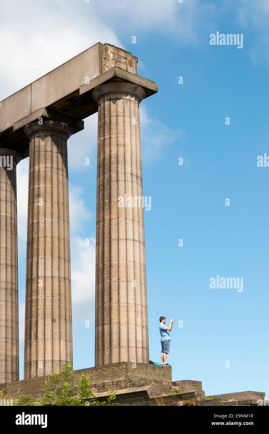 Monument national de l'Écosse, Calton Hill, Édimbourg, Royaume-Uni Banque D'Images