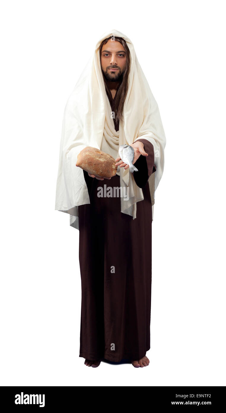 Jésus Christ sur fond blanc. Banque D'Images
