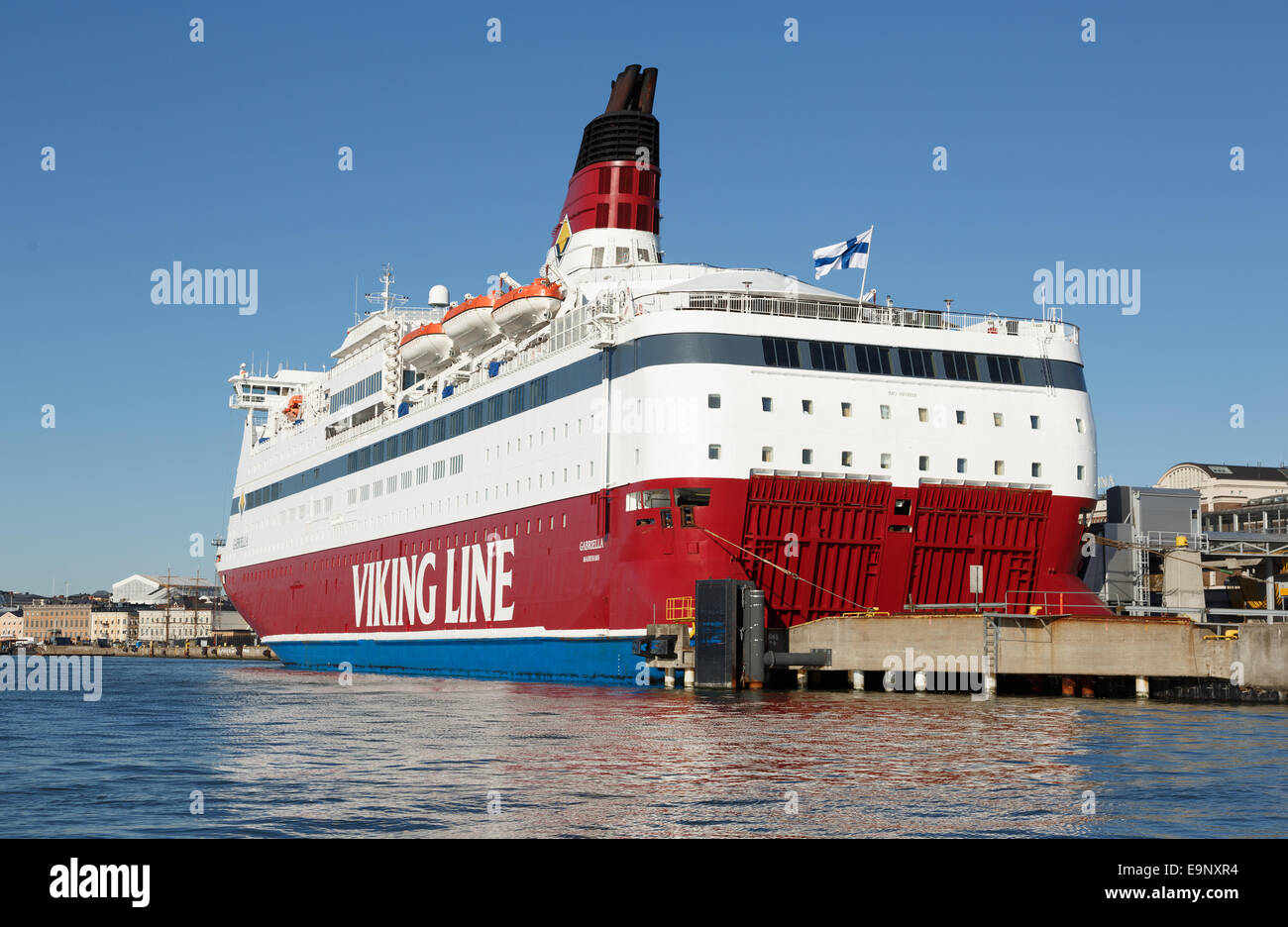 Mme Gabriella est un ferry de croisière naviguant sur une route reliant Helsinki (Finlande) et Stockholm (Suède) pour Viking Line. Banque D'Images