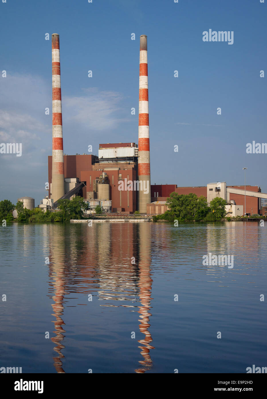 Le charbon utilisé pour produire de l'électricité pour Detroit area Banque D'Images