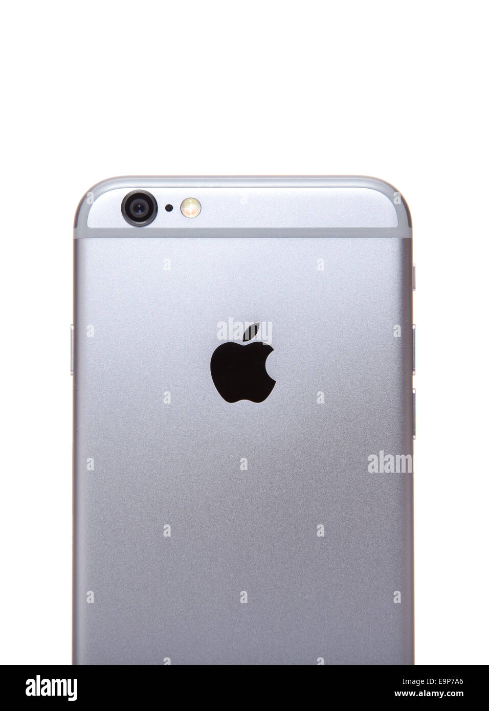 Apple iPhone 6 vue arrière. Le tout sur fond blanc. Banque D'Images