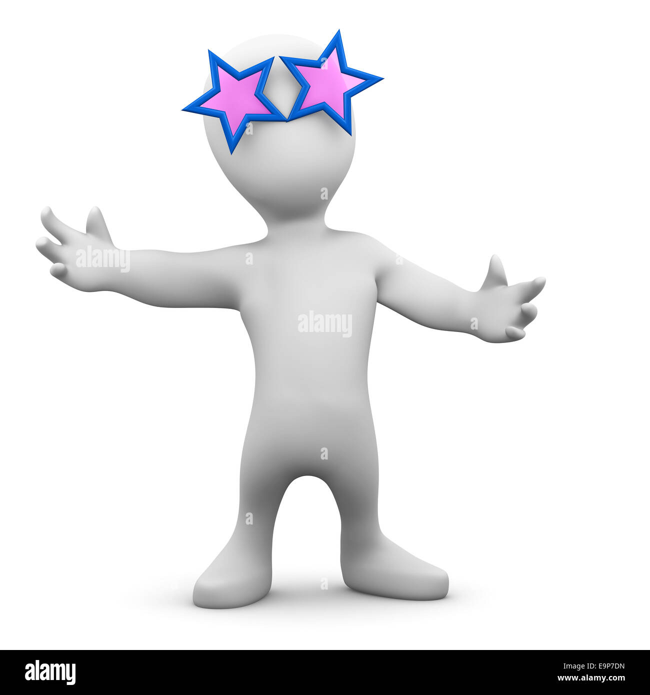 3D render of a peu de personne qui porte des lunettes funky Photo Stock -  Alamy