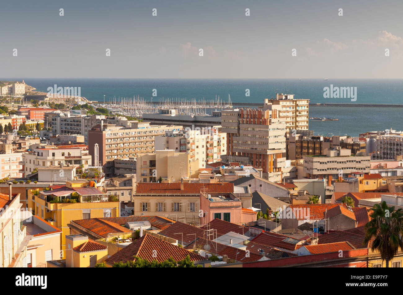 Vue de dessus de Cagliari, Sardaigne, Italie Banque D'Images