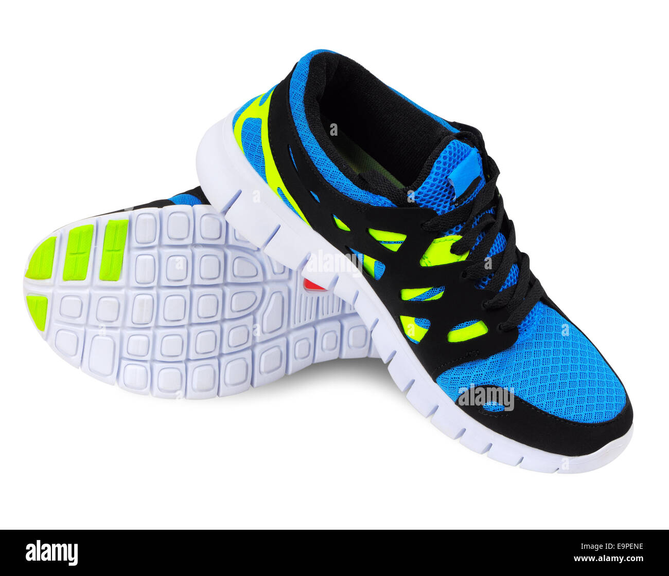 Chaussures de course léger pour l'athlétisme sur un fond blanc Banque D'Images