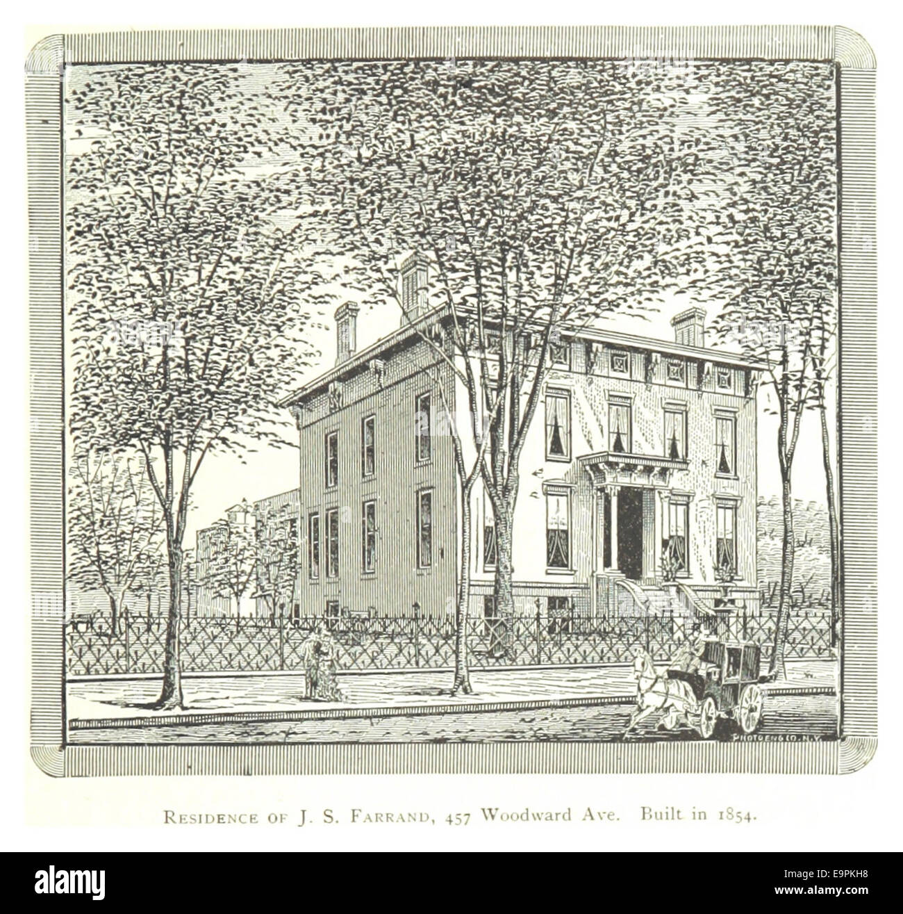 Agriculteur(1884) Detroit, p481 Résidence de J. S. FARRAND, 457 avenue Woodward. Construit en 1854 Banque D'Images